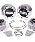 Beefy Manual Locking Hub With 19 Splines And 1 Pair For OEM Replacement, 4x4 off-road ready components laid out with bolts and rings