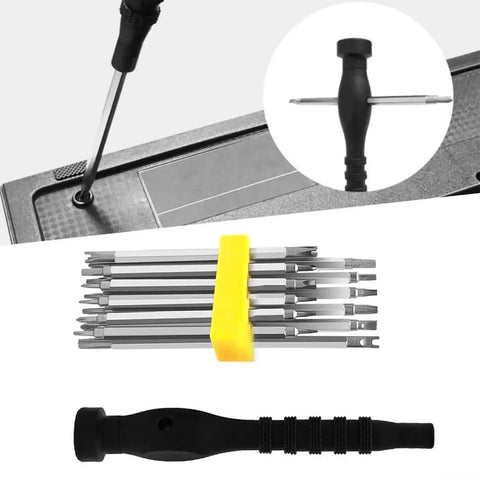 Top Notch 12 In 1 Screwdriver Set For Electronics Repair Kit With Torx Y Type Triangle Bits, steel bits and PP handle