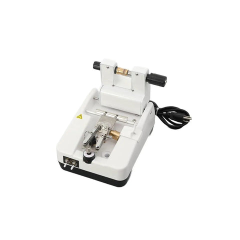Tough As Nails Automatic Optical Lens Groover And Beveling Machine for eyeglasses, showing top view of compact white design.
