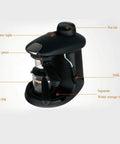 Pro Level 5 Bar Espresso Machine, Capsule Ready Coffee Maker with milk foamer, glass jug, and powder press features.