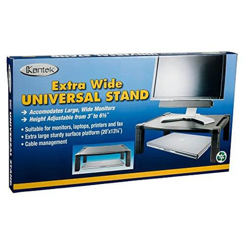 Box of Extra Wide Monitor And Laptop Stand With Height Adjustable From 3 To 6.5 Inches, 20 By 13.25 Inch Platform, Model MS500