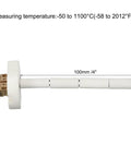 Side view of MECCANIXITY 4-inch K-type ceramic kiln thermocouple probe, 2x100mm, white ceramic rod