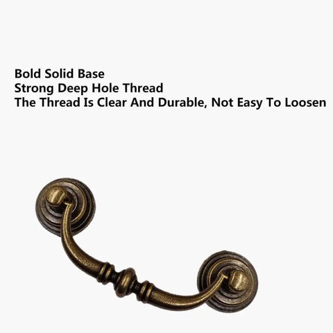 Close-up of Vintage Brass Drawer Pulls Set Of 2 Or 4 Handles For Dresser Cabinets Home Office Desk Durable Zinc Alloy