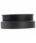 Side view of Ford F-Super Duty 1993 Harmonic Balancer Drop-In Replacement, black with serpentine drive belt keyway, OE-style fit.
