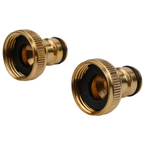 Garden Faucet Adapter Quick Connect Hose Fitting 3/4 Inch To 1/2 Inch Brass Water Connector close-up view