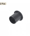 Flanged Sleeve Bearing Set 16mm Bore 18mm OD 21mm Length Self Lubricating POM Oilless Black 2 Pack shown on white background