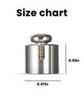 Size chart of 2 Pack Universal Bike Speedometer Magnet Set For Bicycle Computers showing dimensions 0.5in x 0.47in.