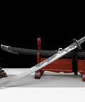 Hand Forged Qing Dynasty Dao Sword With High Manganese Steel Blade And Alloy Fittings Wood Scabbard Wrapped In Faux Leather