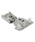 106 Degree Soft Close Press-In Face Frame Cabinet Hinge With 1/2 Inch Overlay in silver, 45mm spacing, easy install display