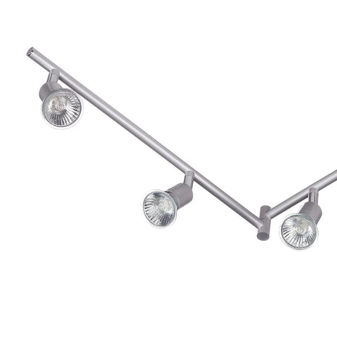 Payton 6 Light Foldable Track Lighting In Matte Silver With Pivoting Heads Minimalist Modern Fixture For Living Room Kitchen