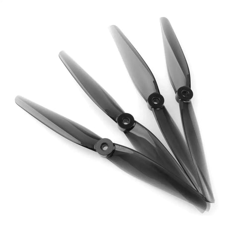 Six Pairs CW And CCW 7.5 By 5 RC Helicopter Propellers Set For 2 Blade 7550 Size Durable Polycarbonate viewed from side