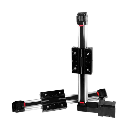 High Speed Linear Motion Rail Guide Kit With Long Stroke Double Axis Thin Slide Belt Driven 2000mm Length Pre Drilled Mount Holes Ultra Smooth Low Noise Ready For DIY Routers Lathes CNC Machines, dual rail view