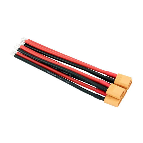 Five Pack RC Battery Connectors With 10cm 16 AWG Silicone Wire For LiPo FPV Drones And Turnigy Zippy Male Plug Adapters