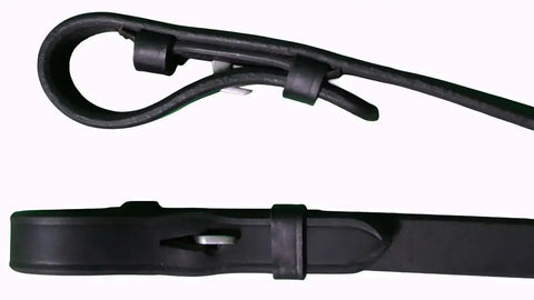 54 Inch Full Size English Laced Leather Horse Reins For Daily Training And Comp Premium Soft Leather Construction With Durable Hardware Black Pro Everyday Ready close-up