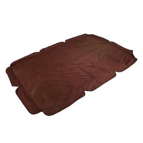 Weatherproof Porch Swing Canopy Cover 69x46.4 Inches, brown durable Oxford cloth, flat layout.