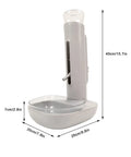 Height Adjustable 680 Ml Pet Water Dispenser And Automatic Food Feeder For Puppies Kittens And Rabbits in gray with detachable bowl.
