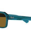 Corrigan Square Sunglasses With Transparent Light Blue Frame And Dark Brown Polarized Lenses, 54 Mm, Eco Friendly Bio Based Acetate Build