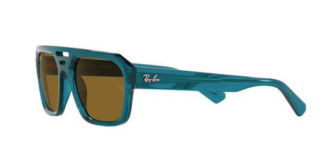 Corrigan Square Sunglasses With Transparent Light Blue Frame And Dark Brown Polarized Lenses, 54 Mm, Eco Friendly Bio Based Acetate Build