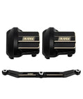 Beefed Up Brass Diff Cover And Steering Link Kit For TRX4M 1 By 18 RC Crawler Upgrade Parts, CNC Machined, Replaces Plastic, Black Hard Coat