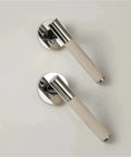 Lychee Skin Door Lock Set In Brass Gray For Modern Interior Doors with dummy handle detail