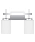 Two Light Polished Chrome Bath Light With Opal Etched Glass Shades For A Warm Milky Glow Durable Steel Construction Clean Polished Look That Fits Mid Century Minimalist Transitional And Glam Styles Install Up Or Down For Flex