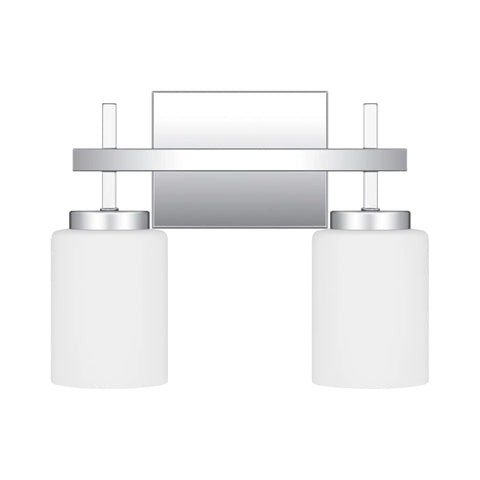 Two Light Polished Chrome Bath Light With Opal Etched Glass Shades For A Warm Milky Glow Durable Steel Construction Clean Polished Look That Fits Mid Century Minimalist Transitional And Glam Styles Install Up Or Down For Flex