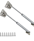100N 22lb Gas Strut Hinges For Toy Boxes 10 Inch Lift Support With Soft Close Action Chrome Plated Gas Spring 2 Pack shown