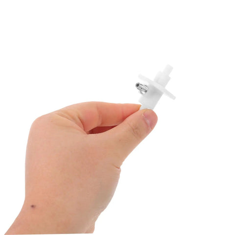 Person holding Hydrogen Oxygen Therapy Flow Valve For Home Wellness Gear, Water And Gas Control Switch, white plastic with metal nozzle