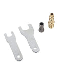 Rock Solid All Copper Pneumatic Die Grinder Featuring Ninety Degree Angled Shaft At Two Thousand RPM Speed Heavy Duty air tool accessories including two wrenches and fittings.