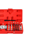 Bad Ass 9 Piece Two Jaw Bearing Separator Puller Kit For Auto Shops Mechanics Working On Car Engines Heavy Duty Removal Tool Set That Really Rips Out Bearings Fast Without Any Fuss Professional Grade And Ready To Rock, red case