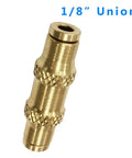 Push To Connect Fittings 1/8 Inch Tube OD Pneumatic And Air Quick Disconnect Set Of 5 For Air Systems Tool Free Easy Install 250 PSI Working Pressure Works In Cold Weather Down To -40F brass union