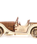 Roadster 3D Wooden Car Kit For Adults, DIY Mechanical Model With Transmission, Plywood Build, Real Working Gear System, Hands-On STEM Toy, Perfect Gift For Car Enthusiasts And Builders, Vintage Style Craft Project side view