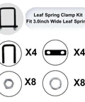 4 Pack Square U Bolts For Trailers And Trucks Durable Galvanized Steel Clamp Set For 3 Inch Wide Leaf Springs Corrosion