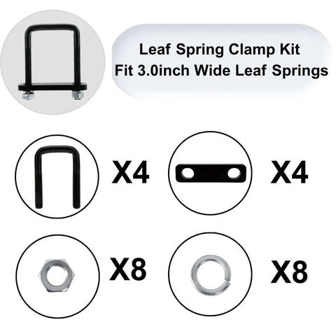 4 Pack Square U Bolts For Trailers And Trucks Durable Galvanized Steel Clamp Set For 3 Inch Wide Leaf Springs Corrosion