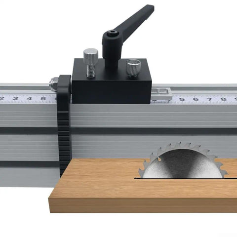 Heavy Duty Aluminum Miter Track Stop With Slick Glide Slider And Lock Tight Pin For Saw Table Conversion And Dead On Accuracy In Woodworking Jig Projects DIY Shop Staple on a saw table