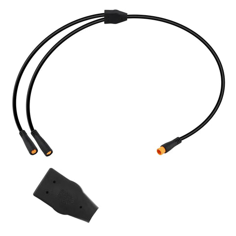 1T2 Cable Y Splitter Extending Wire Waterproof 3 Pin Connector For Ebike Light Brake Throttle And Gear Sensor Ride Ready 62cm 24 Inches Universal Fit For Bafang MID Drive And Most Electric Bikes
