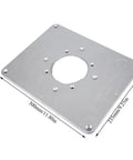 Beast Mode Router Table Insert Plate Built From Heavy Duty Aluminum Alloy Panel With Precision Center Hole Bushing For Slick Drill Alignment And Dead Sure Mounting On Daily Shop Rounds, 300mm by 235mm, 9.5mm thick.