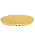 Motorized 360 Degree Turntable Display Stand with gold swivel base and infrared controls for product photos.