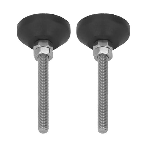 Two Pack Adjustable Nylon Foot Pads with Swivel Leveling Mounts 30mm Round Base M6 Thread 50mm Height Heavy Duty Furniture Glides