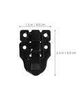 Vintage Iron Draw Latch Lock Set 4 Pcs Black Retro Cabinet Door Hardware With Quick Setup Stable Clasp and Spring Loaded Buckle For Wood Boxes, close-up view.