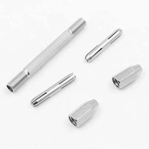 Top Shelf Four Piece Double Ended Pin Vise Micro Drill Kit With Kickass White Steel Bits In A Secure Hex Grip for small repairs.