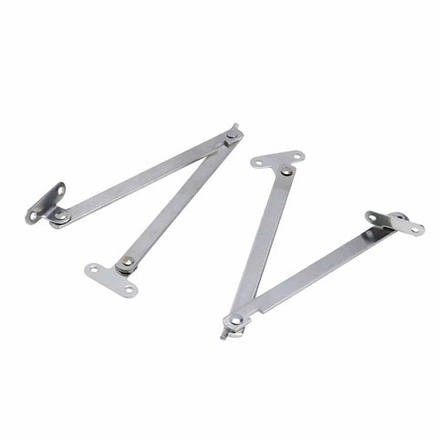 10 Inch Folding Lid Stay Hinges Set, 180 Degree Rotatable Stainless Steel Cabinet Hinge For Tables And Furniture, Silver Finish