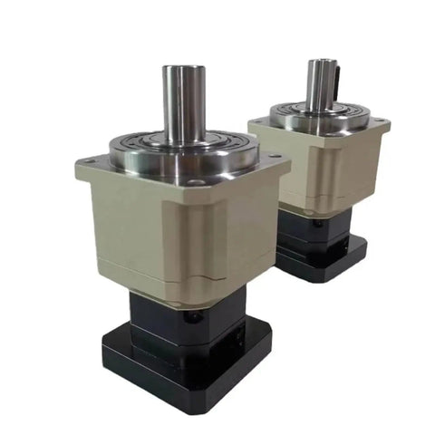 Real Deal Nema Planetary Gearbox With 20 To 1 Reduction Ratio And Helical Cut Gears delivering torque on a heavy frame.