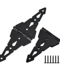 8 Inch Heavy Duty Gate Hinges For Wood Gates And Fences Black Six Pack With Screws And Mounting Hardware, steel construction