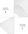 Close-up of White EPE Foam Pouches for Packing and Transport, Cushioned Protective Bags for Ceramics and Glassware, showing material texture.