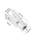 Two Piece M8x1.25 Air Cylinder Rod Clevis Ends With Right Hand Female Thread Y Connector For Electronic Automation Equipment 42mm Long By 16mm Wide 8mm Installation Diameter Carbon Steel Durable, angled view