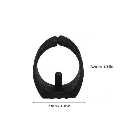 U Shaped Chair Leg Caps Floor Glides for Bar Stools and Hardwood Floors, easy clip on, dimensions shown, durable plastic tubing caps.