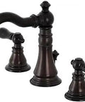 Duchess Oil Rubbed Bronze Widespread Bathroom Faucet with Pop-Up Drain, 8 to 16 inch spread, solid brass build, elegant vintage style