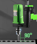 100-240V Desktop Vertical Electric Tapping Machine Drill Tapper With Universal Flexible Arm in use at 90-degree angle