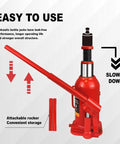 VONLX Torin hydraulic bottle jack, red, with long lifting lever and detachable storage rods
